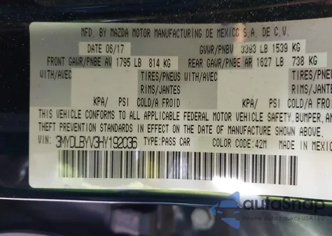 2017 Toyota Yaris Ia из США, поврежденный, VIN 3MYDLBYV3HY192036